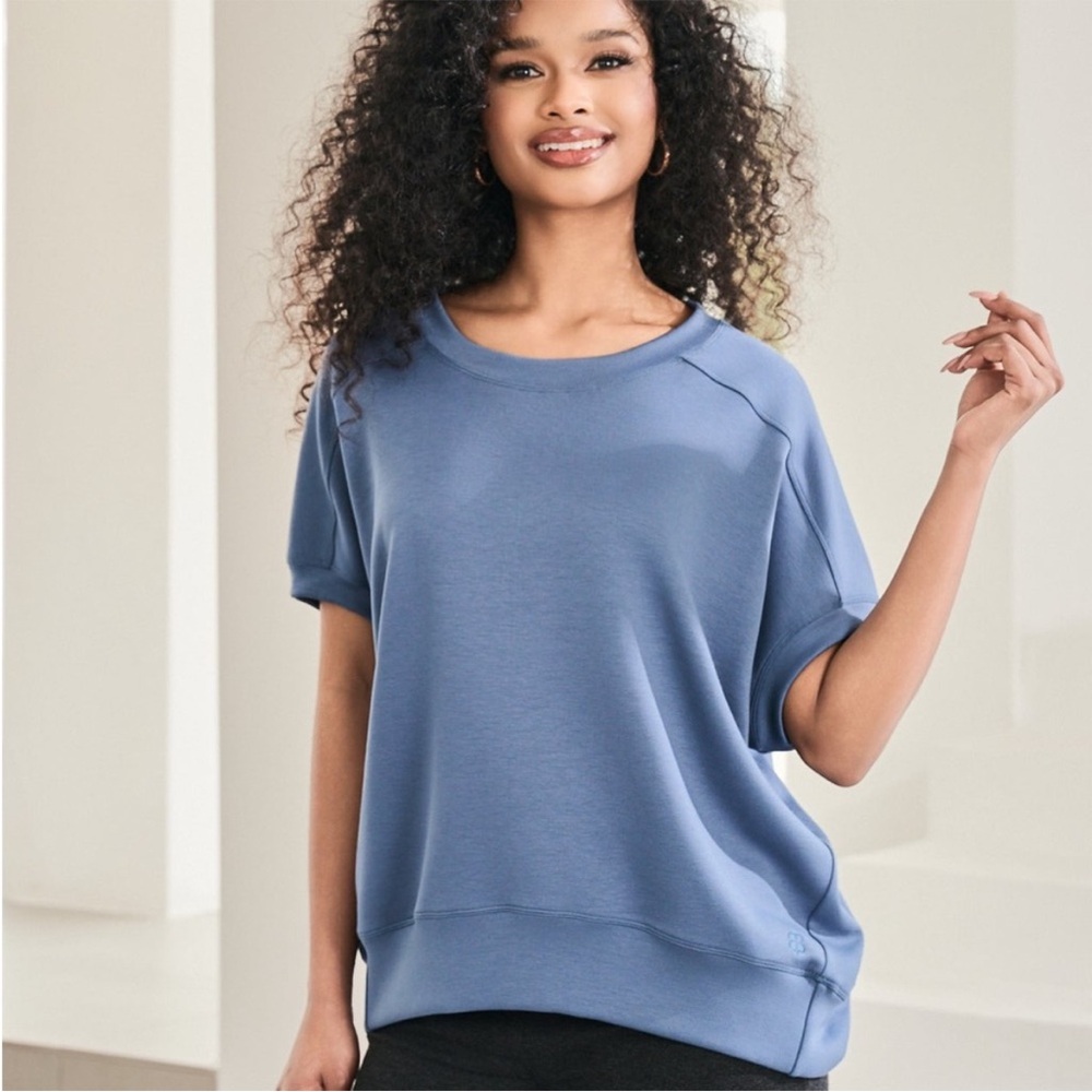 Betabrand AirFlex Cocoon Indigo Blue Sweatshirt Small